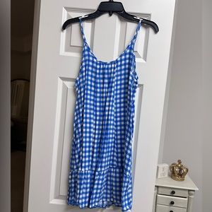 Blue checkered dress